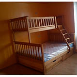 Двоярусні дитячі ліжка зі сходами та ящиками для зберігання «Жасмин», фото 2