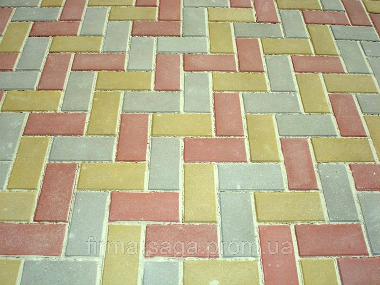 Тротуарная плитка "Кирпич" сухопрессованная, 60 мм красная, оливковая, коричневая, черная - фото 5 - id-p53428724