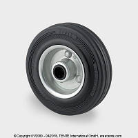 Промышленное колесо из черной резины DVR125X37-12, Ø 125 мм