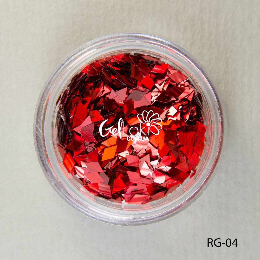 Паєтки ромби для дизайну нігтів (червоний), RG-04