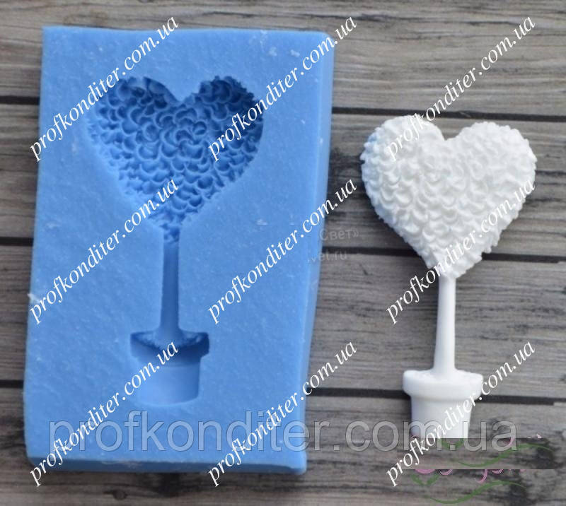 Силіконовий молд Серце Топіарі, фото 1