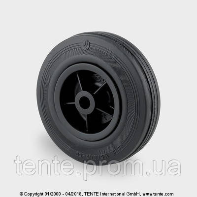 Промислове колесо з чорної гуми PVO 200X50-20, Ø 200 мм