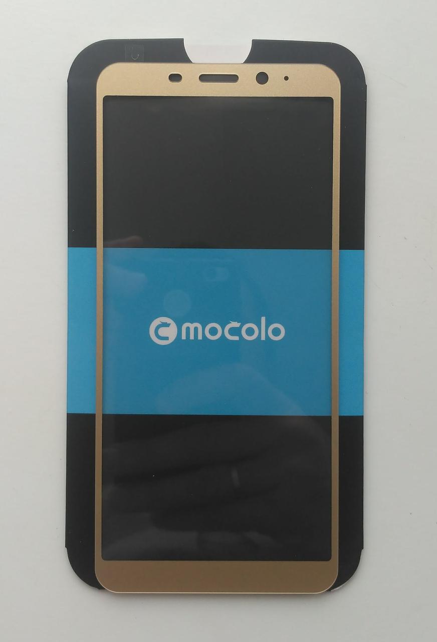 Захисне скло Mocolo для Meizu M6s із золотою рамкою