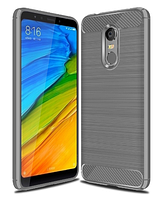 Силиконовый чехол Carbon для Xiaomi Redmi 5 / на 5,7" дюйма диагональ Серый