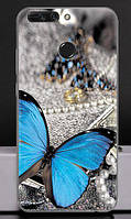Оригінальний чохол накладка для Huawei Honor V9 з картинкою - Метелик на перлах