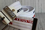 Тканинний ремінь для джинс Levi's білий, фото 2