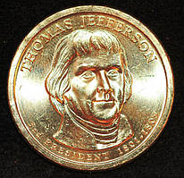 Монета США 1 долар 2007 р. Томас Джефферсон - 3