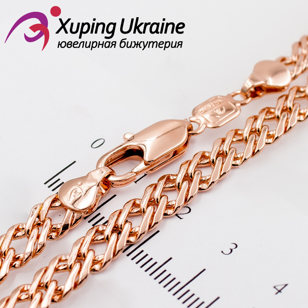 Ланцюжок позолота "Подвійні ромби" 0,6/60 см (Медичне золото), фото 1