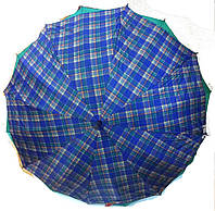 Зонты женские трость двойная ткань Звезда Синий клетка
