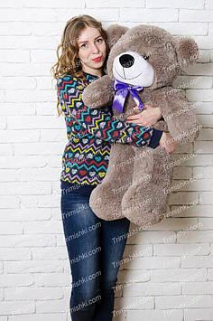 М'яка іграшка Ведмедик Нестор 100 см Подарунок для дівчини М'який ведмедик Красивий плюшевий ведмідь Капучіно