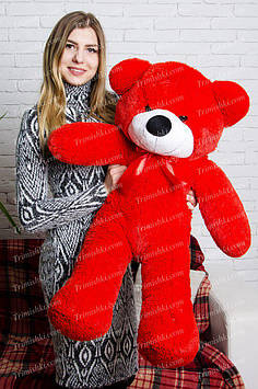 М'яка іграшка Ведмедик Нестор 100 см Подарунок для дівчини М'який ведмедик Красивий плюшевий ведмідь Червоний