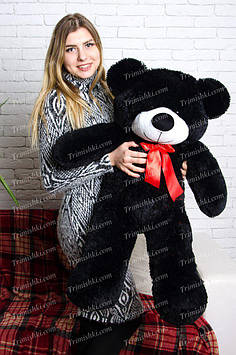 М'яка іграшка Ведмедик Нестор 100 см Подарунок для дівчини М'який ведмедик Красивий плюшевий ведмідь Чорний