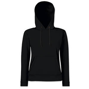 Толстовка жіноча з капюшоном однотонна. Чорна