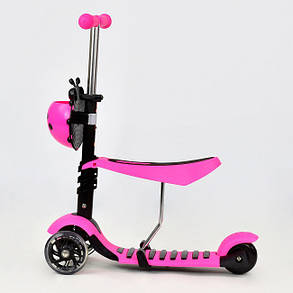 Триколісний самокат Best Scooter А 24666 - 1010 Божа корівка 3в1. З сидінням і кошиком. Світяться колеса, фото 2