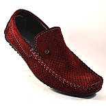 Мокасини чоловічі перфоровані літні бордові взуття колір марсала Rosso Avangard Guerin M4 Perf Bordeaux, фото 2