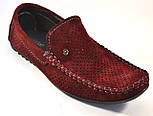 Мокасини чоловічі перфоровані літні бордові взуття колір марсала Rosso Avangard Guerin M4 Perf Bordeaux, фото 8
