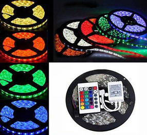 Різнобарвна світлодіодна стрічка RGB MOD-5050 комплект