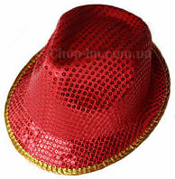 Шляпа "Диско" с пайетками (красная, взрослая)
