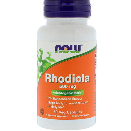 Rhodiola 500 mg NOW Foods 60 Caps, фото 1