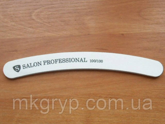 Пилка "Salon professional"-белая, бумеранг, 100/100 грид