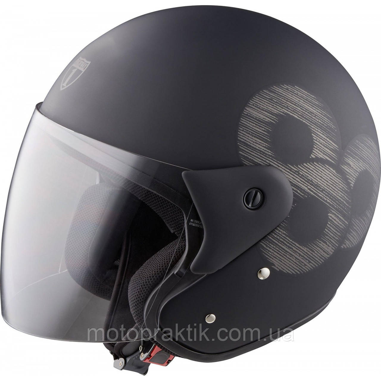 HIGHWAY 1 DX2 LOUIS 80, MATT BLACK, XS, Мотошолом лицевик