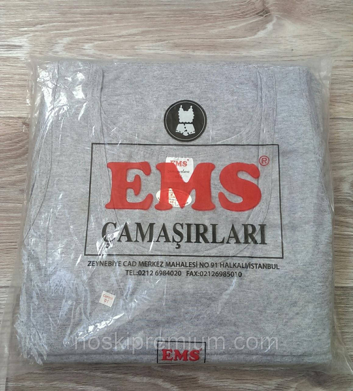 Майка чоловіча EMS 100% бавовна, Туреччина, розмір XL (54), сіра, 02345