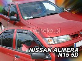 Дефлектори вікон (вітровики) NISSAN ALMERA - N-15 1995-2000 (HEKO)