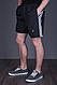 Чоловічі шорти великого розміру (плащівка), чорного кольору з білими полосами. - фото 1 - id-p696734916