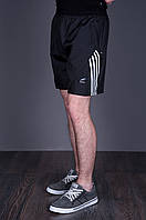 Чоловічі шорти великого розміру (плащівка), чорного кольору з білими лампасами.