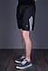 Чоловічі шорти великого розміру (плащівка), чорного кольору з білими лампасами. - фото 1 - id-p696745322