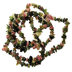 Намистини Сколи Турмалін, Крихта Камінь Дрібна, Розмір 5-9*2-4 мм, Отвір 1 мм, близько 80 см нитку