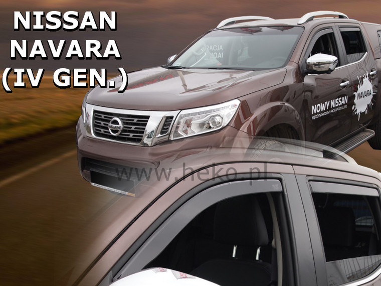 Дефлектори вікон (вітровики) NISSAN Navara 2014r-> (HEKO)