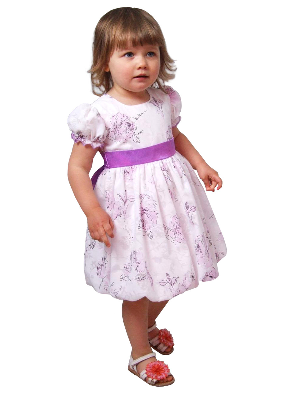 Сукня святкова дитяче з х\б прошвы з поясом пн -1030 розмір 80  на х\б підкладі, фото 1