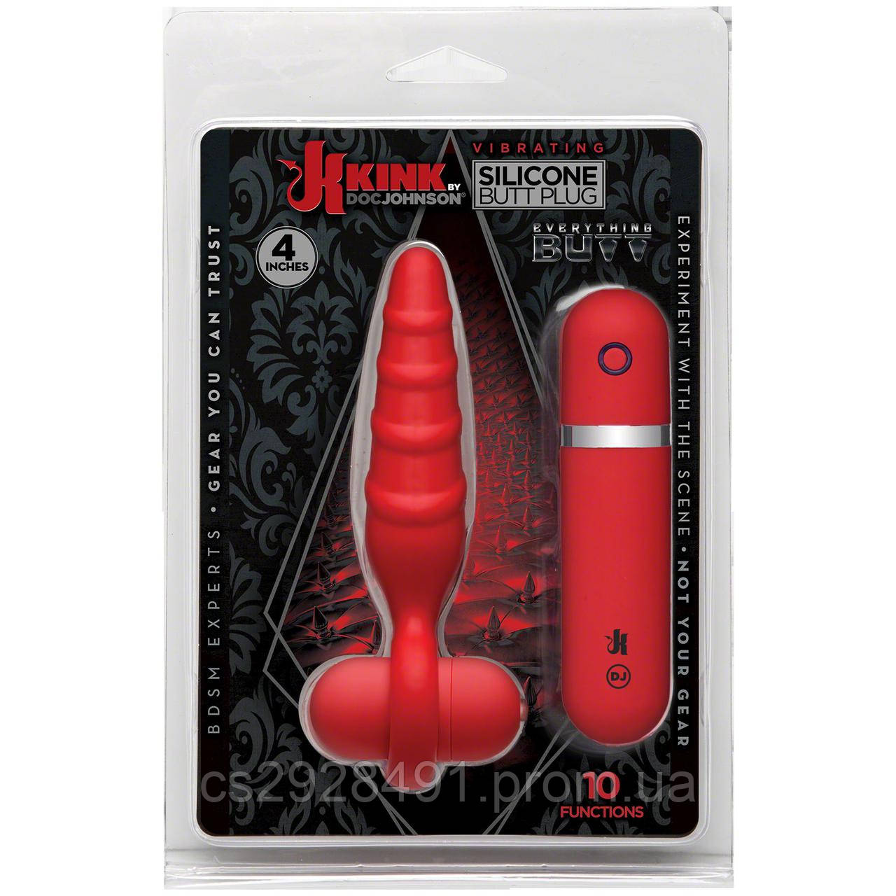 Анальна пробка - KINK - Vibrating Silicone Butt Plug - 4"