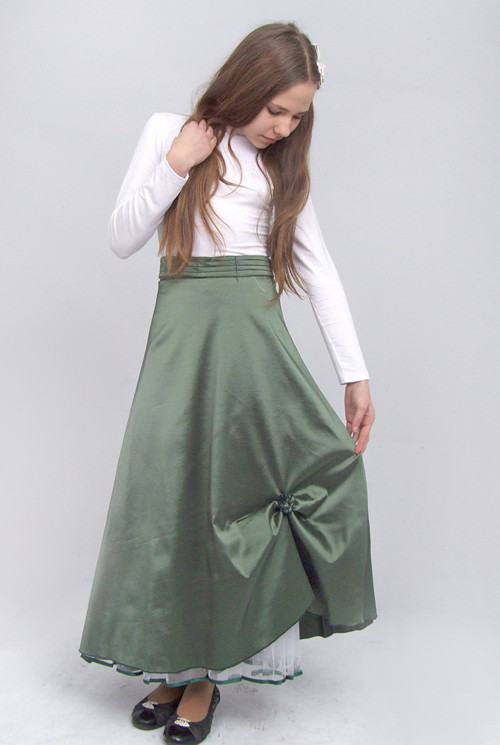 Спідниця дитяча м-296 зріст 158 зелена км "Попілка", фото 1