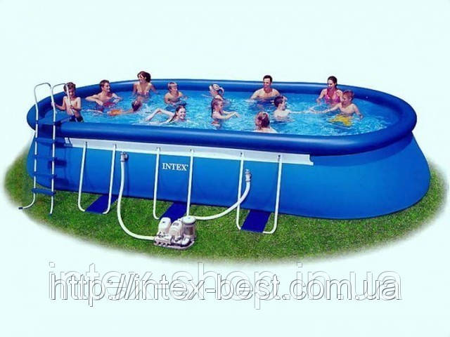 Каркасно-надувний басейн Intex Oval Frame Pool 57982 (610 х 366 х 122 см. ) ГАРАНТІЯ!