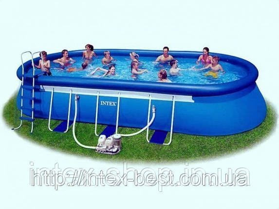 Каркасно-надувний басейн Intex Oval Frame Pool 57982 (610 х 366 х 122 см. ) ГАРАНТІЯ!, фото 1