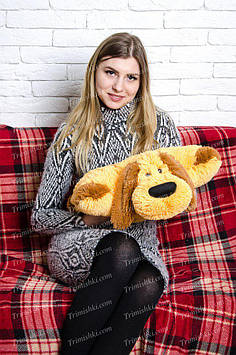 Іграшка-подушка трансформер Собака 36х38 см Стильна подушка-іграшка антистрес Іграшка для дітей Карамель