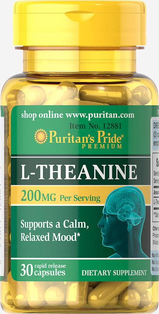 Л-Теанін, L-Theanine 100 mg, Puritan's Pride, 30 капсул