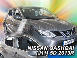 Дефлектори вікон (вітровики) Nissan Qashqai II J11 2014-2021 5D (вставные, 4шт) (Heko)