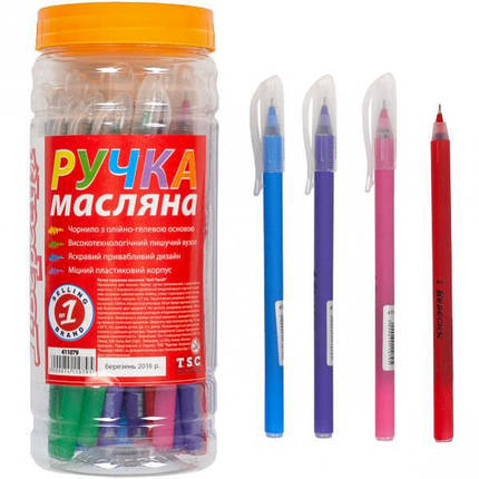 Ручка масляна 1 ВЕРЕСНЯ "Soft touch", синя, фото 2