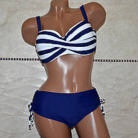 Пляжний, літній роздільний купальник з Push-up, для жінок в морському стилі, великий розмір, розмір 50.