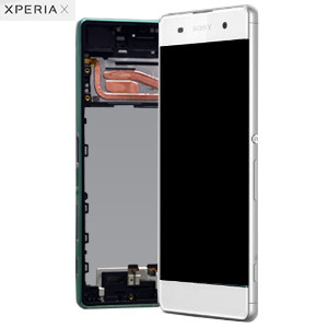 Дисплей (екран) для Sony F8131 Xperia X Performance + тачскрін, білий, з передньою панеллю, оригінал