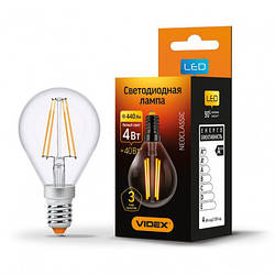 LED лампа VIDEX G45F 4W E14 4100K 220V