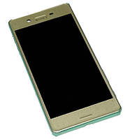 Дисплей (экран) для Sony F8131 Xperia X + тачскрин, золотистый, Lime Gold, с передней панелью, оригинал