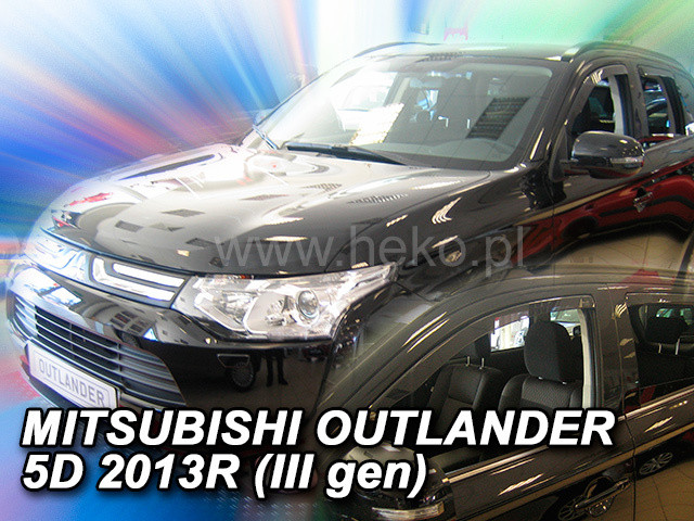 Дефлектори вікон (вітровики) MITSUBISHI Outlander 2012+ (HEKO), фото 1
