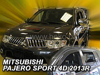 Дефлектори вікон (вітровики) MITSUBISHI Pajero Sport 5d 2013r->(HEKO)