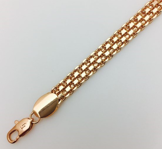 Браслет плетіння Бісмарк плоский H-0.8, довжина 21 см ювелірна біжутерія Fallon Jewelry