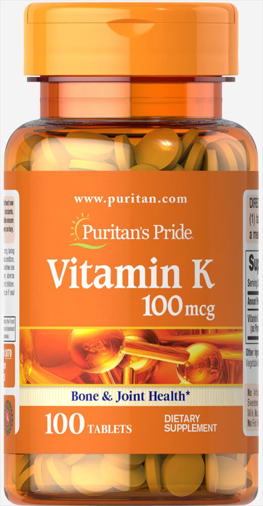 Вітамін К, Vitamin K, Puritan's Pride, 100 мкг, 100 таблеток