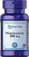 Ниацинамид, Niacinamide, Puritan's Pride, 500 мг, 100 таблеток